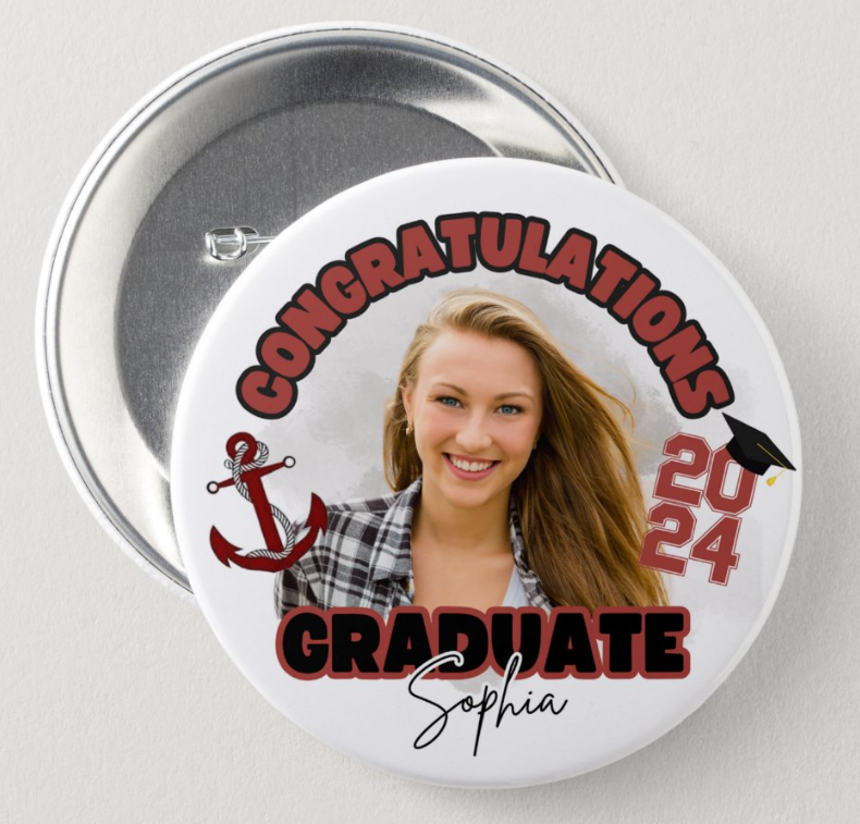 3.0" Pinback Button -Custom Grad Pins