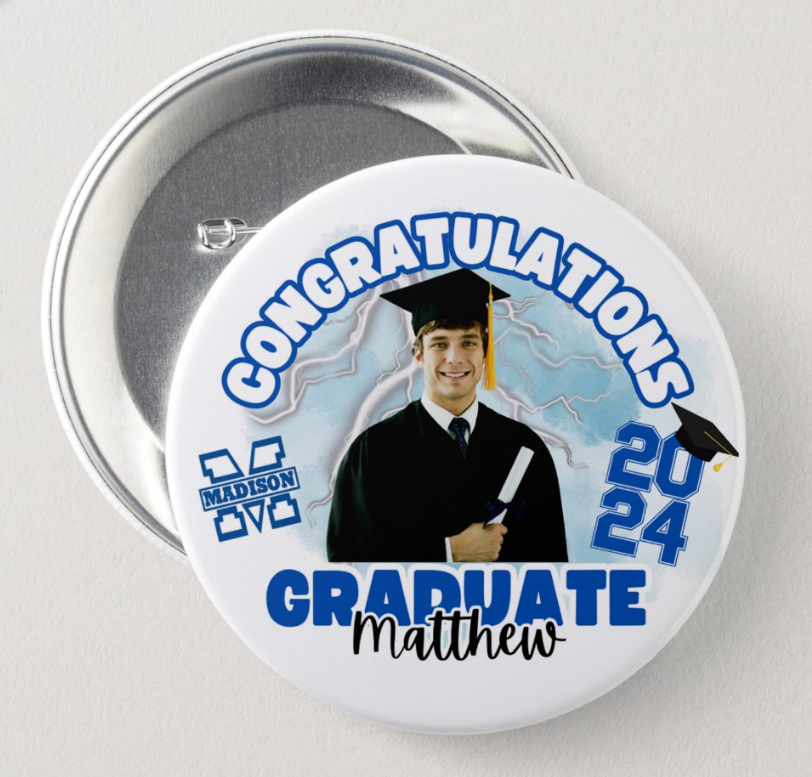 3.0" Pinback Button -Custom Grad Pins